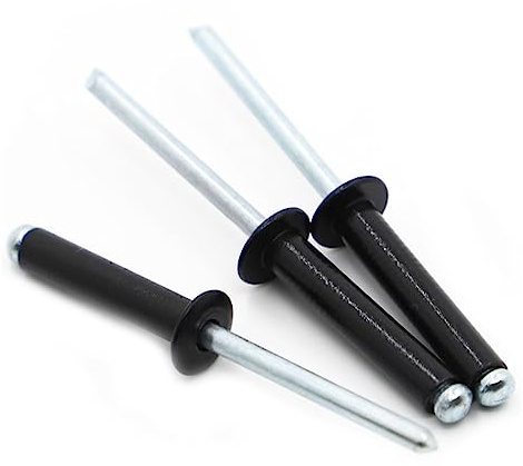 OZLIYY Rivets aveugles à tête Ronde en Aluminium Noir, décoration à Ouverture Rapide et Creuse(M3.2 20pcs,6mm)