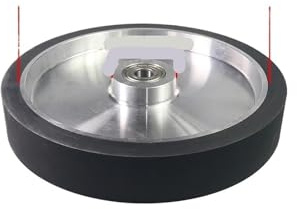 Rueda de contacto de caucho macizo de 12 x 2, 300 x 50 mm, for lijadora de banda con equilibrio dinámico, dureza 65-70 A(6204 installed 20)