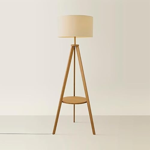 ValueLights | Morrigan Rich Wood Tripod Floor Lamp with Cream Drum Lamp Shade and Bulb | Floor Lamps, Home Décor & Improvement Essential
