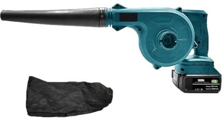 Souffleur d'air Électrique sans Fil 2 en 1, Aspirateur De Nettoyage, Soufflage Et Aspiration, Collecteur Poussière Feuilles for Batterie 18V Très Puissant, Un Seul Outil(Two Small Battery)