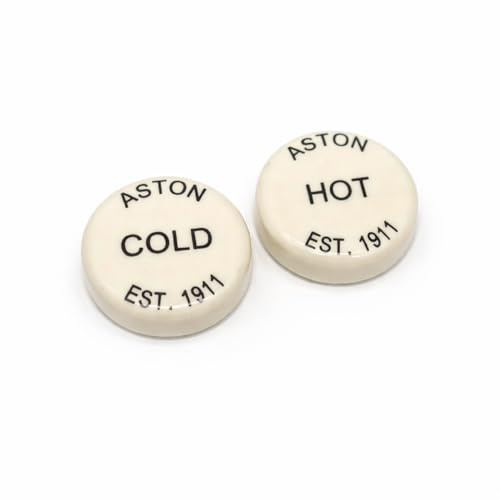 Xcel Home Aston Lot de 5 indices chauds et froids pour poignées de robinet Blanc Insert de rechange pour lavabo et évier