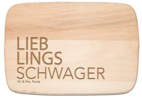 Mr. & Mrs. Panda Frühstücksbrett Schwager - Geschenk, Schwahger, Geschenkidee, Schneidebrett, Verschenken, Holzbrett, Spruch, Frühstücksbrettchen,