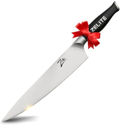 Zelite Infinity Cuchillo Chef de 25 cm – Utensilios Cocina Serie Comfort-Pro – Acero Inoxidable Alemán de Alto Contenido en Carbono – Cuchillos Cocina con Filo de Navaja, Supercómodos