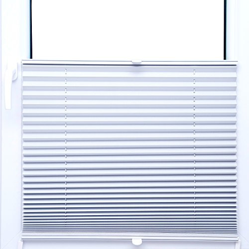 KS Handel 24 Thermo Black Out PLISSEE 80x120 cm FALTROLLO Weiss Silber 100% VERDUNKELND - 80 GRÖßEN im Shop - MEGA Auswahl