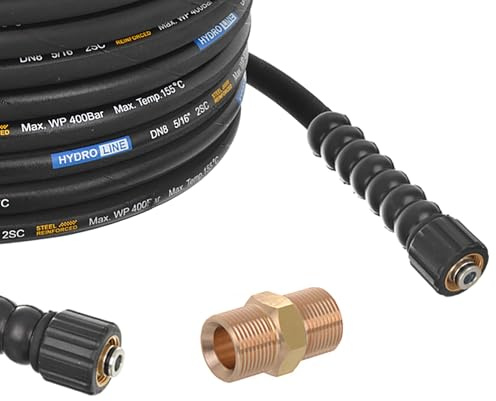 TECHKAR Hochdruckreiniger-Schlauchrohr Verlängerungsschlauch Ersatz – 400bar DN8 Profi M22x1,5 Hochdruckschlauch kompatibel mit Kärcher HD HDS – 25m