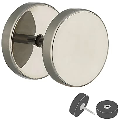 Treuheld Fake Plug - Titan Ohrstecker zum Schrauben - Silber - Damen & Herren - 6mm