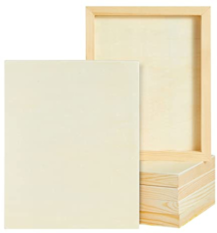 Lienzos de Madera con marco para pintar (20,3 cm x 25,4 cm, Paquete de 6)