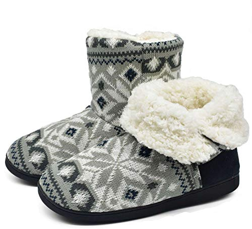 ONCAI Pantofole Da Donna Calde Pantofole In Tessuto a Maglia Comode Pantofole Antiscivolo Fashion Puro Grigio 38/39 EU