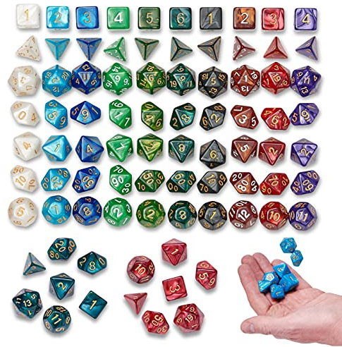 THE TWIDDLERS 20 x 7 (140 Bitar) Polyhedral Tärningar - D&D, Roll Spelar och Styrelse Spel