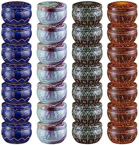 NRANSON 28 Pezzi Fai da Te barattoli di Candele Strumenti Artigianali, contenitori Rotondi con coperchi Slip-on per bomboniere, Fabbricazione di Candele, spezie, Regali