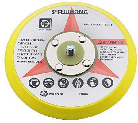 Almohadilla de respaldo para lijadora de gancho y bucle de 5 pulgadas, 125 mm, M8, placa de respaldo de pulido orbital al azar, herramienta de lijadora eléctrica