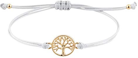 StarAppeal Lebensbaum Freundschafts Armband, Lebensbaum Armband mit Perlen in Silber und Gold, Größenverstellbar, Mädchen, Damen Armband, Handmade