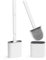 Toilet Brush, 2 Pack Bathroom Silicone Toilet Brushes and Holder Sets with No-Slip Long Plastic Handle and Soft Flexible Bristles, Toilet Brushes with holders and Base for Anti-drip (White)