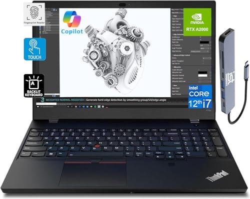 Lenovo ThinkPad P15v Gen 3 15,6 FHD Touchscreen Mobile Workstation (NVIDIA RTX A2000, Intel 14-Core i7-12800H, 64GB DDR5 RAM, 2TB SSD) Laptop per ingegneri, designer, IST Hub, Win 11 Pro, AI Copilot