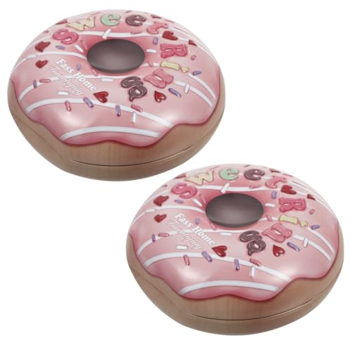 Amosfun Bonbondose Süßigkeiten Dose Donuts Design Rosa 2 Stücke Kleine Metalldose Leere Süßigkeiten Kästen Bonbons Kekse Aufbewahrungsdose Babyparty Kindergeburtstag Geschenkdose