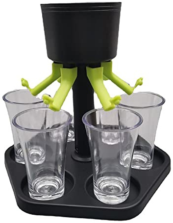 FXNFXLA Dispensador De 6 Juegos De Vasos De Chupito, Dispensador De Licor De Vino, Whisky, Cerveza, Vino, Fácil De Limpiar, Fiestas Y Juegos, Accesorios De Bar En Casa