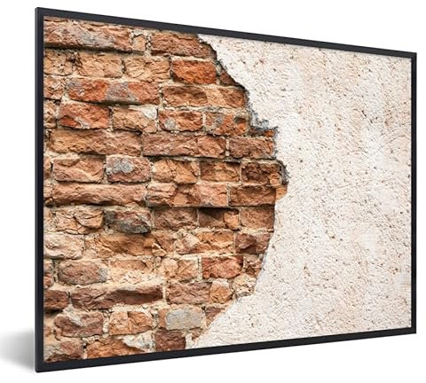 MuchoWow Poster Bilder Wanddeko Deko Wohnzimmer 40x30 cm Gips - Wand - Ziegel