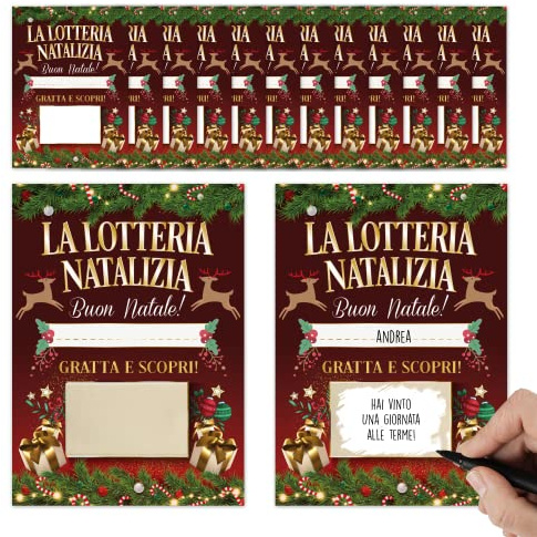 KAÏDENSÏ Tarjetas de Navidad personalizadas – La Lotería Navidad – 12 rasca y descubre idea de regalo original de Navidad para niños – Gadget Ideas regalos divertidos originales