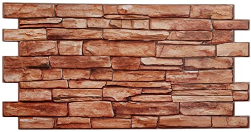 Pannelli da parete 3D decorativi per casa, cucina, ufficio, ardesia, pietra pietra effetto mattoni, 10 pezzi, 4,90 m2
