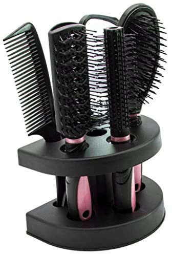 Haarpflege Pinsel Set Frauen Kamm Set Salon Haarbürste Set Haar Massage Pinsel Set Haarbürstenhalter Damen Salon Haarmassage Professionelle Haarstyling Werkzeuge mit Spiegelhalter 5pcs