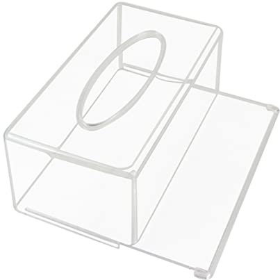 Caja de pañuelos acrílico, dispensador de pañuelos cosméticos transparente, rectangular, organizador de servilletas, caja de pañuelos de acrílico, transparente, dispensador de pañuelos, rectangular,