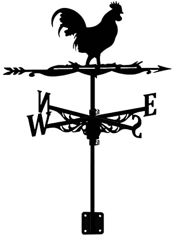 LOVIVER Dachmontage Hahn Wetterfahne Wetterfahne Vintage-Stil Windrichtungsanzeiger Kopf nach unten Hahn für Yard Garden Outdoor Decor Ornament