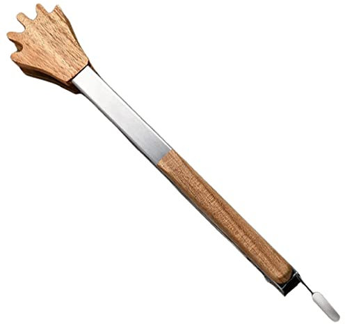 VILLFUL Pinze Per Cucinare in Acciaio Resistente Manico in Legno Antiscottatura Pinze Da Cucina Per Alimenti Di Sospensione Per Facile Conservazione