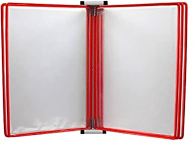Wand-Dokumenten-Organizer, wandmontierter Dokumentenhalter, Wand-Dokumentenhalter A4, magnetischer Flip-Chart-Ständer, wandmontierter Display-Aktenhalter (Farbe: Rot, Größe: 13 x 9 x 1,57 Zoll). (Col