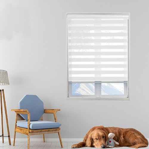 Verdunklungsrollo Klemmfix 70 x 160 cm Verdunkelung Sonnenschutz Dachfenster Verdunkelungsrollo inkl. Montagematerial für Fenster und Tür, Weiß