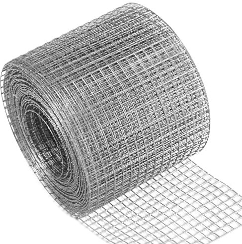 Jordbrux Galvanized Wire Mesh - 100mm x 6m Rodent Proofing Wire Metal Mesh, Welded Rat Mesh to Stop Rodent Animals, Mice & Mouse Access, for Filling In Gaps Around The Home & Garden