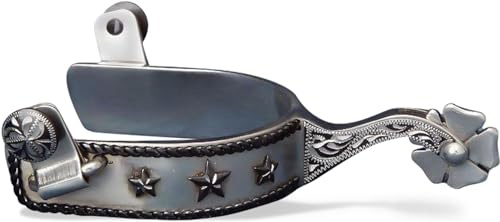Colorado Saddlery The Three Star Sporen für Herren – Edelstahl, stilvolle Stiefelsporen mit 2,5 cm Kleeblatt-Rowels – perfekt für Trail-Reiten, Pferdezaumzeug, Outfitting – wird paarweise geliefert