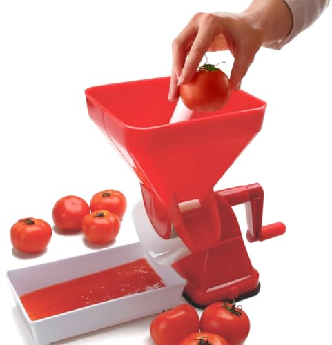 Jeanoko Pressa per Pomodori, spremitore manuale con filtro in acciaio inox per separare buccia e semi, Spremitore Manuale di Pomodoro, per preparare succhi e salse di pomodoro in