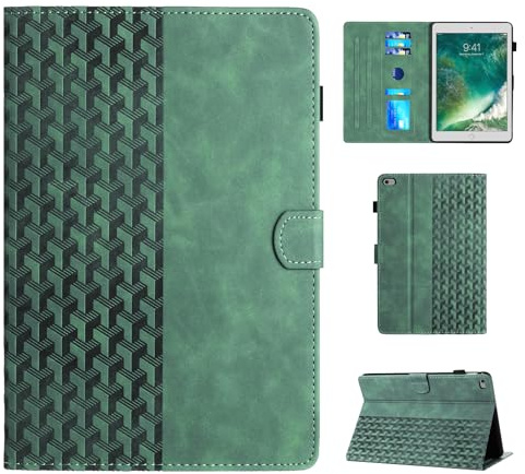CASAFUNY Coque pour iPad 6ème/5ème Génération 9.7 2018/2017, iPad Air 2 / iPad Air Housse de Protection Étui à Rabat avec Veille/Réveil Automatique Coque Tablette pour iPad 6/5 Gen, Vert