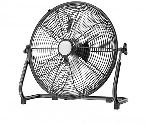 NINHFTDROU Floor Fan,High Velocity Fan, Commercial Fans，Adjustable head for home, garage, attic, industrial, commercial, residential(Black,18in)