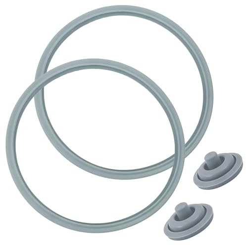 2Pcs Pressure Cooker Sealing Ring, 22cm Rubber Clear Replacement Gasket, Pressure Cooker Rubber Seal with 2 Cooking Signal Seal, Spare Part Sealing Ring for Silit WMF Fissler