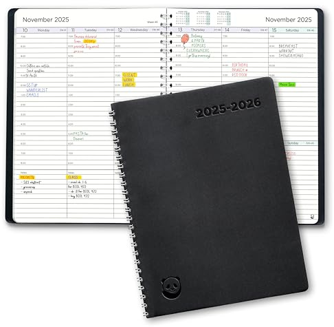 Academic Diary 2025-2026 by Smart Panda - A5 Diary, Week to View - Softcover, 30 Minute Intervals Teacher Planner, Mid Year Work and Appointment Diary, July 2025 to August 2026