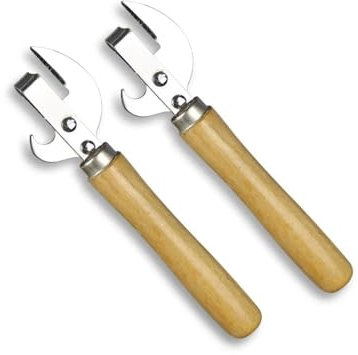 HUIJIQX 1 abrelatas manual con mango de madera, abridor de botellas de acero inoxidable, abridor de botellas de cerveza, removedor manual de tapa, utensilio de cocina