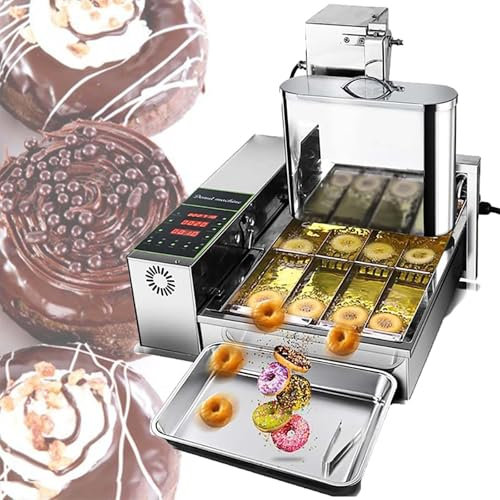 Commercial Automatic Donut Making Machine, Donut Fryer, 4 Rows Auto Doughnut Maker 5.5l Hopper, Control Panel
