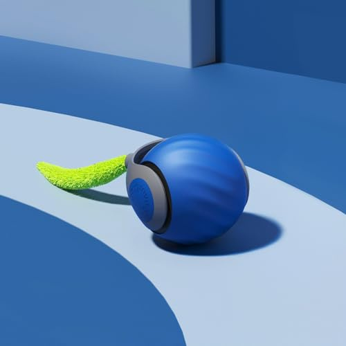 Gerbala Jouet pour Chien, Speedy Tail 2.0, 2025 Jouets Interactifs pour Chats, Jouet Intelligent pour Chat, Balle Roulante Automatique pour Chats Et Chiens (Bleu)