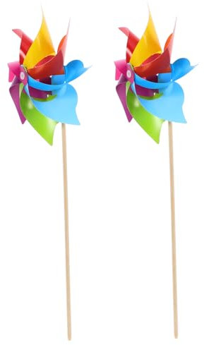 Sosoport 5 Ensembles Moulin À Vent Arc-en-Ciel Globes Uniques Moulins À Vent pour Enfants Moulins À Vent De Jardin Moulins À Vent D'Extérieur Décoration De Jardin en 2 pièces * 5