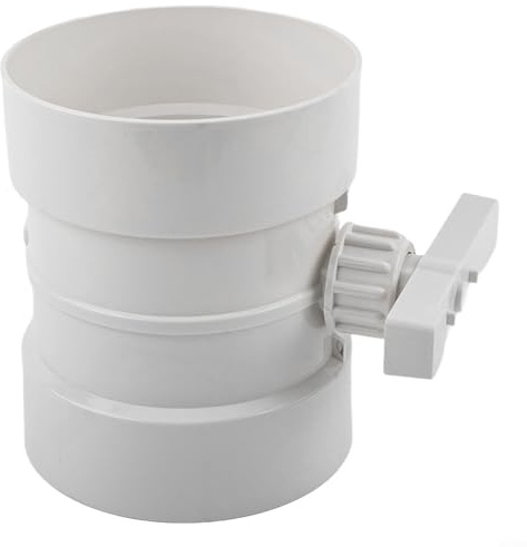 HEBEOT Manual Damper Duct Stopper Damper Deflectors, Air Volume Control Valve PVC Manual Exhaust Duct Air Volume Control Valve For Exhaust Ducts(125mm)