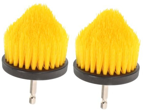 PACKOVE 2pcs Drill Brush Attachment Kit 2.5-inch Scrubber Brush for Cleaning Wall Gaps, Cabinets, Window Crevices Compatible Cordless Drill for Home and Industrial Use