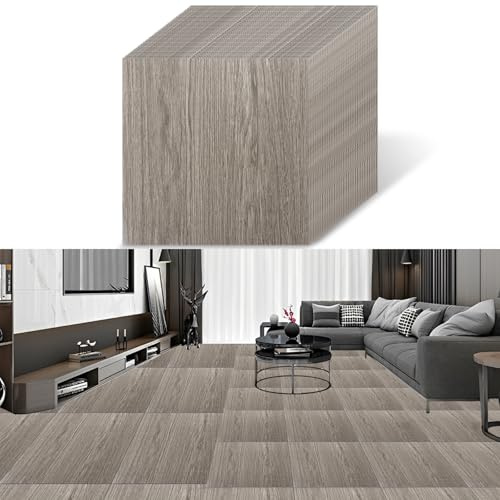 VIDETOL 40 Pcs Self Adhesive Floor Tiles, 30x30cm Large Wood Grain Effects Peel and Stick Floor Tiles, Waterproof Flooring Sticker for Office Bathroom Kitchen Living Rooms