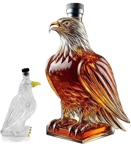 Krujecnt Adlerförmige Whiskey Karaffe - Künstlerisches Glas-Dekanter (25x17x13cm), Lustiges Sammlerstück Für Home-Bar, Junggesellenabschied, Hochzeit Oder Vatertag
