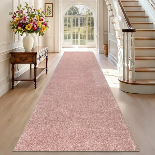 Alfombra de Pasillo Cocina Larga Alfombras Cocina Lavable Antideslizante 40 x 120 cm Alfombra Entrada Casa Interior, Alfombra Corredor para Puerta Cocina Pasillo, Alfombra para Lavadero Rosa