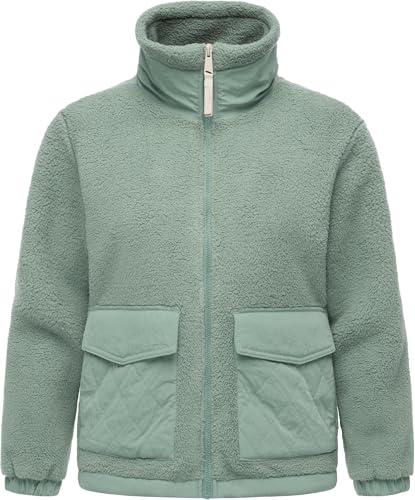 Ragwear Damen Teddy-Fleecejacke leichte Winterjacke Plüschjacke mit hohem Stehkragen Arctika II XS-XXL