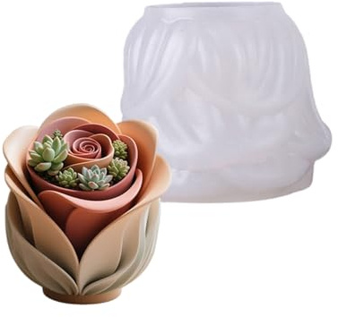 Rosa creativa del silicone per il cemento e la resina dei monili di progettazione riutilizzabile del calcestruzzo a forma di rosa