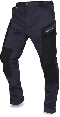 PUMA Workwear ProOne Alpine fodrade byxor herr – utomhusbyxor för män – vindtäta och vattenavvisande softshellbyxor med varmt foder – elastiska skidbyxor, vandringsbyxor, antracit, XL