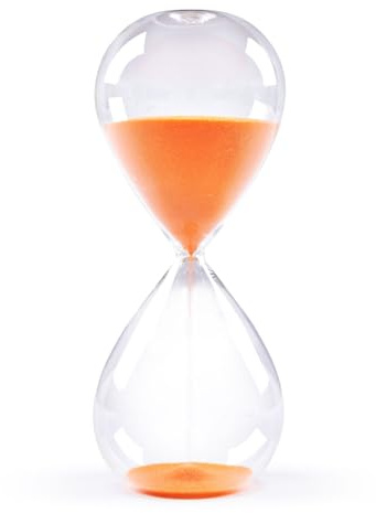 GNEGNI LIFE Sanduhr, 15 Minuten Sanduhr, Orangener Sand, Glas Deko Sanduhren, Mittlere Sanduhren für Zuhause, Schreibtisch, Klassenzimmer, Büro, Hochzeitsdekoration