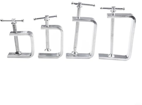 Risveglio 2 pezzi per la lavorazione del legno plastica metallo pietra lastra fissaggio C morsetto 50 100 mm acciaio legato serraggio e foratura set di utensili (0-85 mm)
